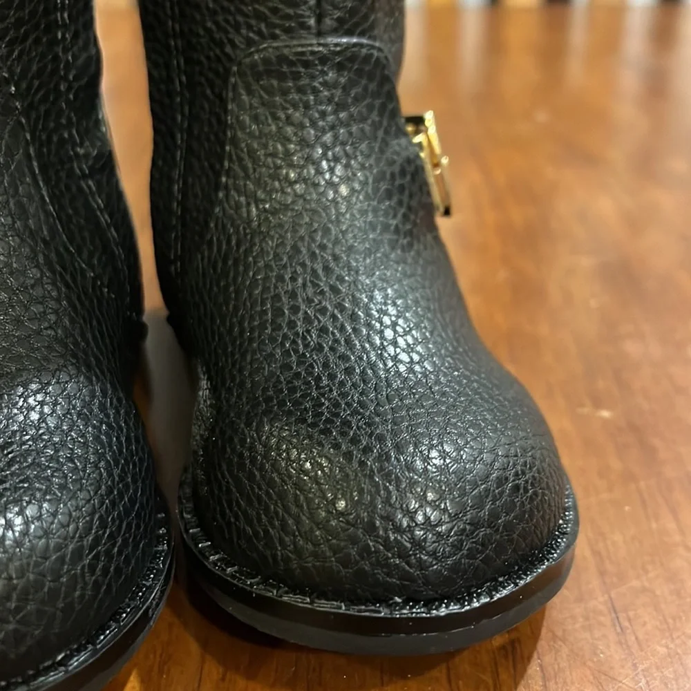 Michael Kors Emma Tara Boots black leather new Toddlers Girls Size 6